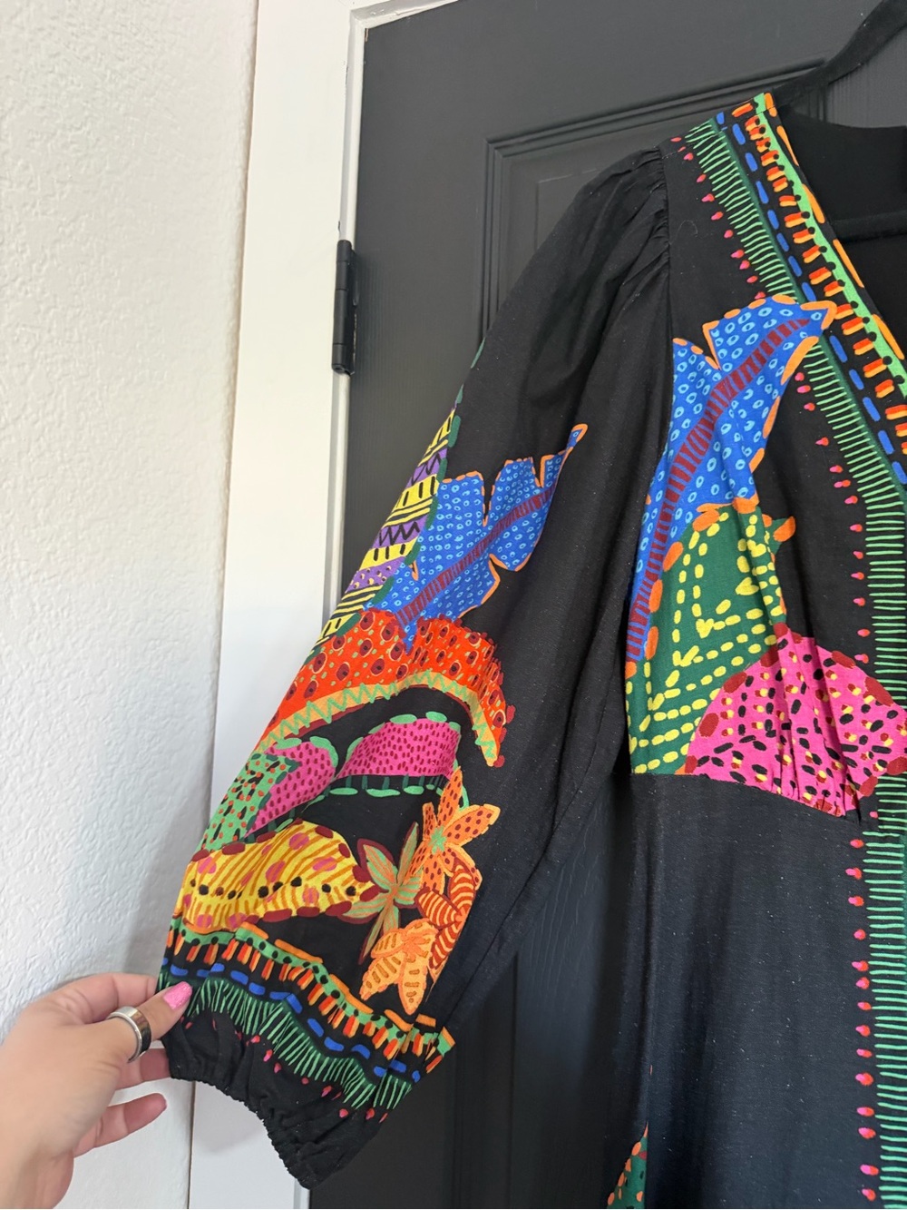 FARM Rio Black Cool Leopards Maxi Dress with Multicolor Tropical Print - Picture 10 of 16